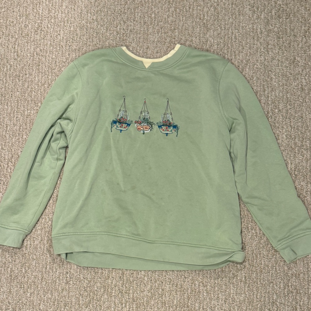 Green Hanging Plant Layered Sweater/Sweatshirt